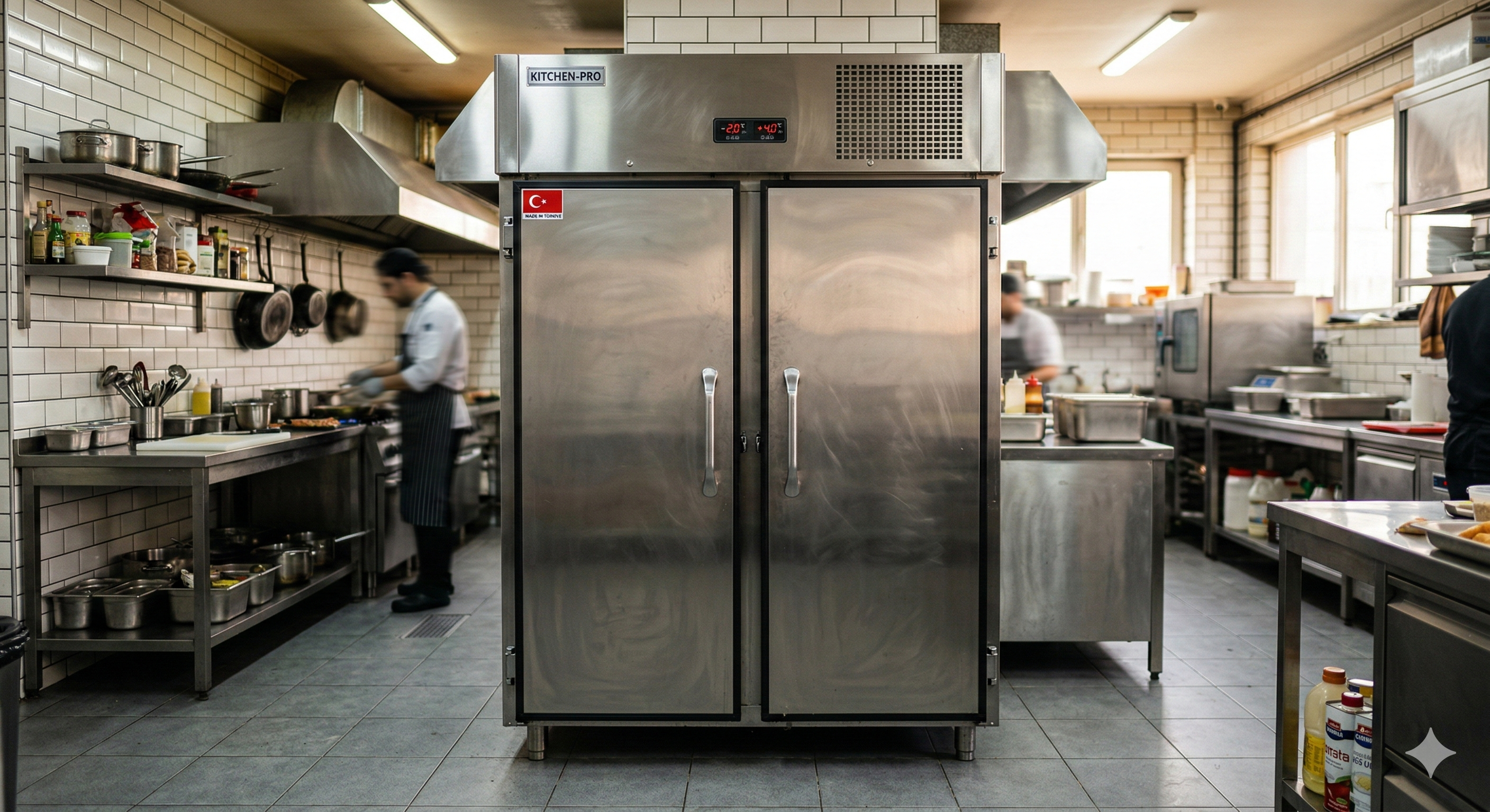 Paslanmaz Çelik 2 Kapılı Endüstriyel Buzdolabı